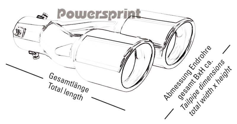 Powersprint Universal Endrohre Edelstahl poliert (999671)