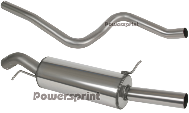 Powersprint Edelstahl Mittelrohr + Endschalldämpfer (991208)
